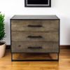 20" Black Accent Cabinet With Three Drawers