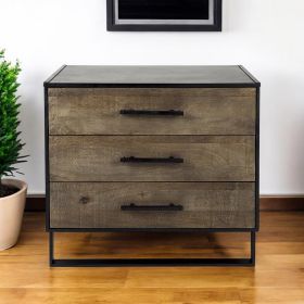 20" Black Accent Cabinet With Three Drawers