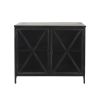 Rustic Black Metal Cabinet With Glass Doors