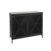 Rustic Black Metal Cabinet With Glass Doors