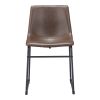 Set of Two Espresso And Black Upholstered Faux Leather Dining Side Chairs