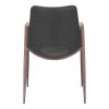 Set of Two Black And Brown Upholstered Faux Leather Open Back Dining Arm Chairs