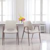 Set of Two Ivory Retro Modern Funk Dining Chairs