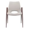 Set of Two Ivory Retro Modern Funk Dining Chairs
