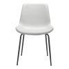 Set of Two White And Black Upholstered Faux Leather Dining Side Chairs