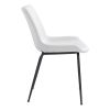 Set of Two White And Black Upholstered Faux Leather Dining Side Chairs