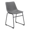 Set Of 2 Black Solid Back Dining Chairs