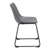 Set Of 2 Black Solid Back Dining Chairs