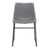 Set Of 2 Black Solid Back Dining Chairs
