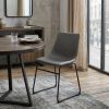 Set Of 2 Black Solid Back Dining Chairs