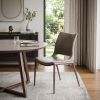 Set of Two Gray Faux Leather and Espresso Mod Ergo Dining Chairs
