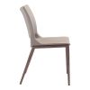 Set of Two Gray Faux Leather and Espresso Mod Ergo Dining Chairs