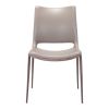Set of Two Gray Faux Leather and Espresso Mod Ergo Dining Chairs