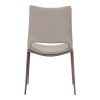 Set of Two Gray Faux Leather and Espresso Mod Ergo Dining Chairs