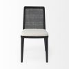 Set Of Two Black Upholstered Fabric Cross Back Side Chairs