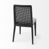 Set Of Two Black Upholstered Fabric Cross Back Side Chairs
