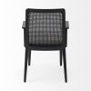 Black and Cream Uholstery and Cane Dining Armchair