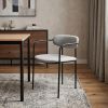 Set Of Two Gray And Black Upholstered Fabric Arm Chairs