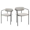 Set Of Two Gray And Black Upholstered Fabric Arm Chairs