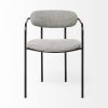 Set Of Two Gray And Black Upholstered Fabric Arm Chairs