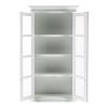 75" White Wood and Glass Double Door Storage Cabinet