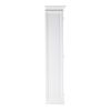 75" White Wood and Glass Double Door Storage Cabinet