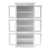 35" White Solid Wood Frame Standard Accent Cabinet With Six Shelves