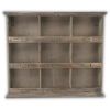 Rustic Nine Slot Wooden Open Wall Cabinet