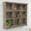 Rustic Nine Slot Wooden Open Wall Cabinet