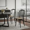 Set of Two Vintage Style Black Cane Dining Chairs