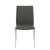Set of Two Gray Faux Faux Leather Steel Stacking Chairs