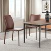 Set of Two All Dark Brown Stacking Chairs