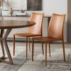 Set of Two Premium All Terra Cotta Stacking Dining Chairs