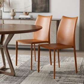 Set of Two Premium All Terra Cotta Stacking Dining Chairs