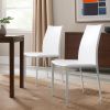 Set of Two Premium All White Stacking Dining Chairs