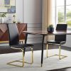 Set of Two Mod Black and Gold Dining Chairs