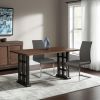 Set of Four Gray Faux Faux Leather Long Back Cantilever Chairs