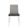 Set of Two Dark Brown and Gray Stainless Steel Chairs
