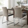 Set of Two Dark Brown and Gray Stainless Steel Chairs