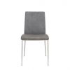 Set of Two Light Brown and Gray Stainless Steel Chairs