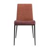Set of Two Brown and Rust Stainless Steel Chairs