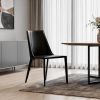 Sleek All Black Faux Leather Dining or Side Chair