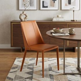 Sleek All Terra Cotta Faux Leather Dining or Side Chair
