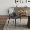 Sleek All Dark Gray Faux Leather Dining or Side Chair