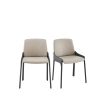 Set of Two Light and Dark Gray Faux Faux Leather Side Chairs