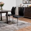 Set of Two Black Faux Leather Cantilever Chairs