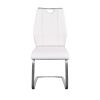 Set of Two White Faux Leather Cantilever Chairs