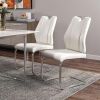 Set of Two White Faux Leather Cantilever Chairs
