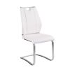 Set of Two White Faux Leather Cantilever Chairs
