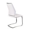 Set of Two White Faux Leather Cantilever Chairs
